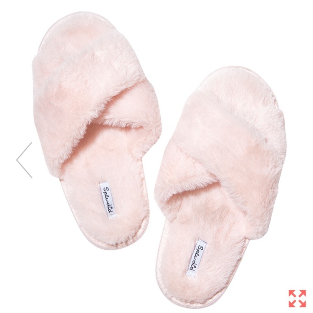 Splendid faux fur slides slippers